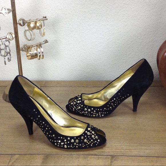 COPY - Sigerson Morrison Black Suede Peep Toe Hee… - Picture 3 of 6